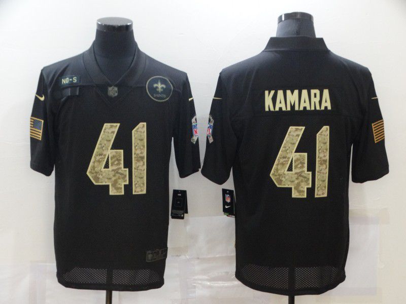 Men New Orleans Saints 41 Kamara Black camo Lettering 2020 Nike NFL Jersey